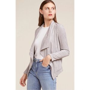 BB Dakota Earned It Lace Up Jacket Grey Faux Suede Size S